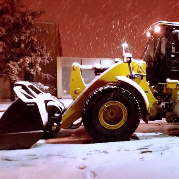 Night plowing streets